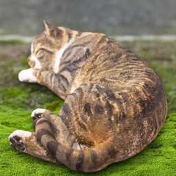 Sleeping Kitty Figurine Concrete Cat Sculpture Stone Pet Statue Garden Kitten Ornament Memorial Decoration Lover Gift - thumbnail 3