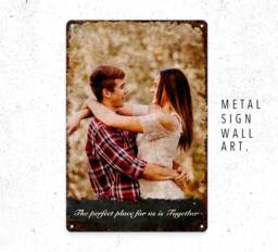 Custom Photo Metal Sign, Personalized Picture Wall Art Print For Home Decor Or Anniversary - thumbnail 1