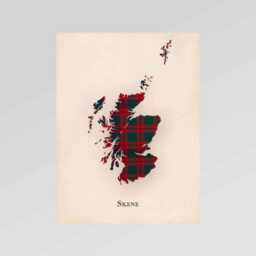Clan Skene Scottish Tartan Map - Of Scotland Family Wall Decor, Ready To Hang - thumbnail 2