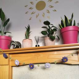 Handmade Crochet Purple Flower Garland, Nursery Decor - thumbnail 3