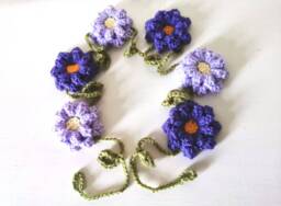 Handmade Crochet Purple Flower Garland, Nursery Decor - thumbnail 1