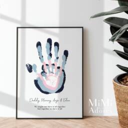 Family Handprint Art - Hand Print Keepsake Hands Personalised Mum Dad Gift From Kids - thumbnail 1