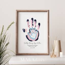 Family Handprint Art - Hand Print Keepsake Hands Personalised Mum Dad Gift From Kids - thumbnail 3