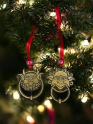 Knockers Wooden Christmas Tree Decorations - thumbnail 1