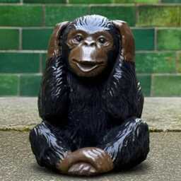 Concrete Realistic Chimpanzee Statue Three Wise Monkeys Patio Figure Stone Animal Sculpture Outdoor Monkey Garden Decor Handmade Art - thumbnail 2