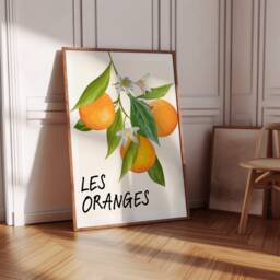 Orange Print - Aesthetic Room Decor Minimalist Trendy Kitchen Prints Wall Art Set Orange Wall Art - thumbnail 2