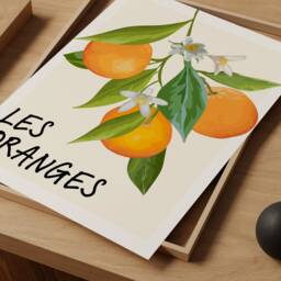 Orange Print - Aesthetic Room Decor Minimalist Trendy Kitchen Prints Wall Art Set Orange Wall Art - thumbnail 3