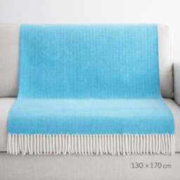 Blue Throw Blanket For Sofa - Soft Acrylic Couch With Tassels Cozy Lightweight Bed Farmhouse Home Decor 130x170cm - thumbnail 3