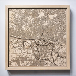 Hamburg Wooden Map - Laser Cut Framed City Streets Art - thumbnail 1