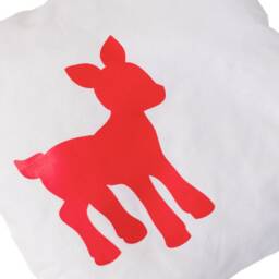 Pillow Cushion Children Baby Child Miniblings 23x23cm Deer White Red - thumbnail 2