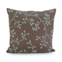Grayish Blue & Brown Pillow, Throw Pillow Cover, Decorative Cushion Covers, Pillowcase, Accent Cotton Blend - thumbnail 1