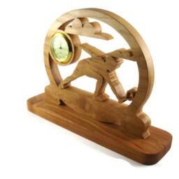 Tennis Player Desk Clock Handmade From Cherry Wood By Kevskrafts, Badmitten, Racketball - thumbnail 2