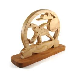 Tennis Player Desk Clock Handmade From Cherry Wood By Kevskrafts, Badmitten, Racketball - thumbnail 3