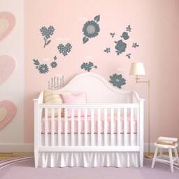 Flower Garden Wall Decals, Rose, Sunflower, Nursery Decor - thumbnail 3