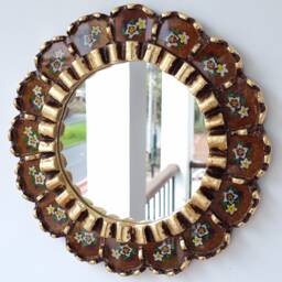 "Peruvian Mirrors ""Armoniosa 30cm Walnut"