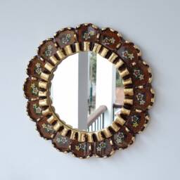 "Peruvian Mirrors ""Armoniosa 30cm Walnut" - thumbnail 2
