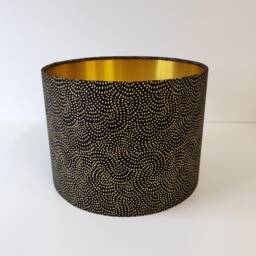 Black & Gold Lampshade With Metallic Swirls - thumbnail 2