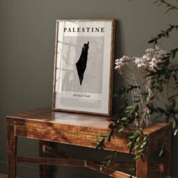 Palestine Map Vintage Abstract Wall Art Print Travel Poster - thumbnail 2