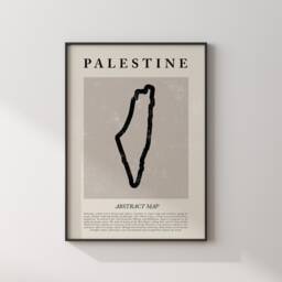 Palestine Map Vintage Abstract Wall Art Print Travel Poster - thumbnail 3