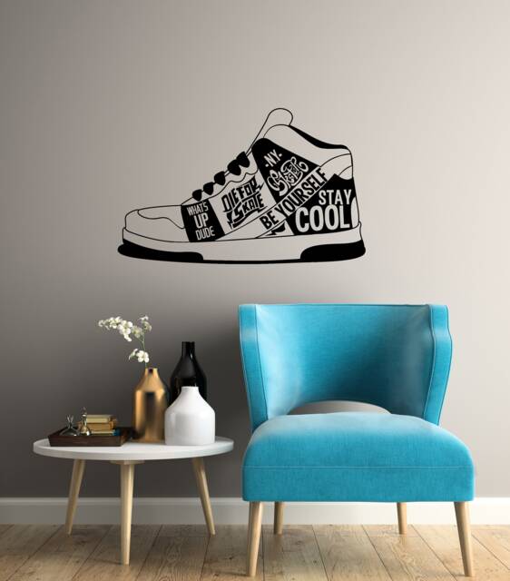 Sneaker Vinyl Wall Decal Shoes Teenager Teen Room Decoration Streetwear & Sneakerhead Decor Stickers Mural 3014Di - image 1