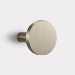 Solid Brass Round Silver Curtain Tie Backs - Modern Holdbacks - Pair - thumbnail 1
