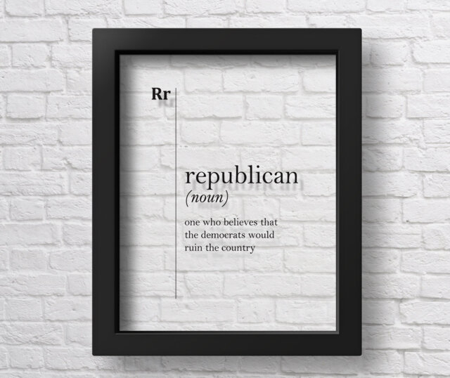 Transparent Republican Definition Print Gift Political Quotes Republicanism Wall Art Office Decor Home Dictionary - image 1