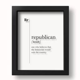 Transparent Republican Definition Print Gift Political Quotes Republicanism Wall Art Office Decor Home Dictionary - thumbnail 3