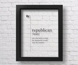 Transparent Republican Definition Print Gift Political Quotes Republicanism Wall Art Office Decor Home Dictionary - thumbnail 1