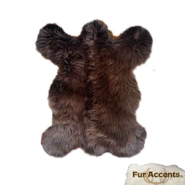 Plush Faux Fur Mountain Bear Rug - Handmade Throw, Usa - image 1