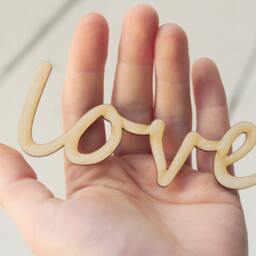 Small Wooden Love Sign Unfinished Wood Lettering, Diy Decor - 12cm - thumbnail 2