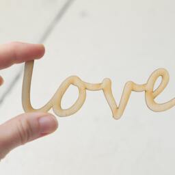 Small Wooden Love Sign Unfinished Wood Lettering, Diy Decor - 12cm - thumbnail 3