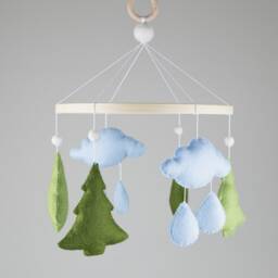Felt Baby Mobile With Clouds & Trees, Nursery Decor - thumbnail 3