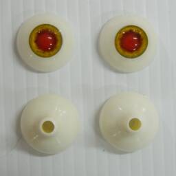 Pair Of Life Size Realistic Human Acrylic Full Round Eyes For Halloween Props, Masks, Dolls Horror Halo Red/Yellow - thumbnail 2