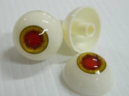 Pair Of Life Size Realistic Human Acrylic Full Round Eyes For Halloween Props, Masks, Dolls Horror Halo Red/Yellow