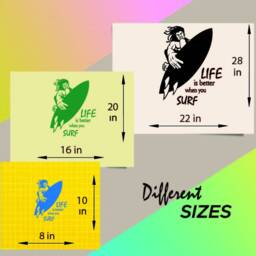 In-Style Decals Wall Vinyl Decal Home Decor Art Sticker Life Is Better When You Surf Quote Man Surfer Sports Removable Mural Design 418 - thumbnail 3