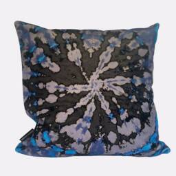 Tie Dye Circle Velvet Cushion - Mauve - thumbnail 1