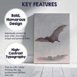 Flying Bat Natural History Wildlife Illustration Canvas Wall Art Print Decor Picture Ready To Hang - thumbnail 2
