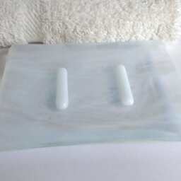 streaky White Fused Glass Soap Dish By Bprdesigns - thumbnail 2