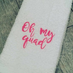 Oh My Quad Gym Towel Sports Sweat Towel Gift - 16x26 - thumbnail 2