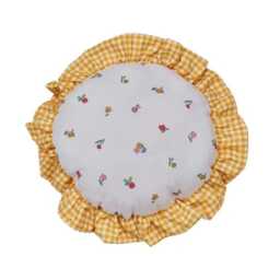 Personalized Embroidered Floral Gingham Cushion Girl Nursery Decor Homeware Frill Ruffle - thumbnail 3