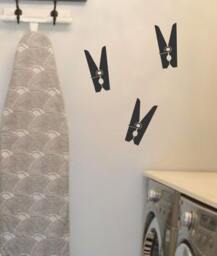 Clothespins Set Of 14 Laundry Room Wall Decals Sticky Decor - thumbnail 1