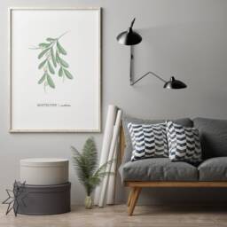 Mistletoe Poster, Decor, Botanical Christmas Minimalist Nordic Wall Christmas, Hygge Art - thumbnail 2