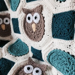 Crocheted Owl Afghan Blanket - Toddler - thumbnail 4