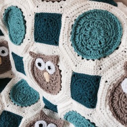 Crocheted Owl Afghan Blanket - Toddler - thumbnail 3