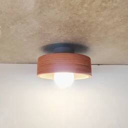 Handmade Terracotta Ceiling Light Carved Clay Flush Mount - thumbnail 2