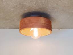 Handmade Terracotta Ceiling Light Carved Clay Flush Mount