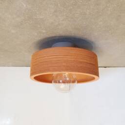 Handmade Terracotta Ceiling Light Carved Clay Flush Mount - thumbnail 3