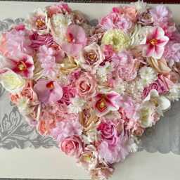 Pink Floral Heart, Hanging Flower Wall Decor, Wedding Nursery Decor - thumbnail 4