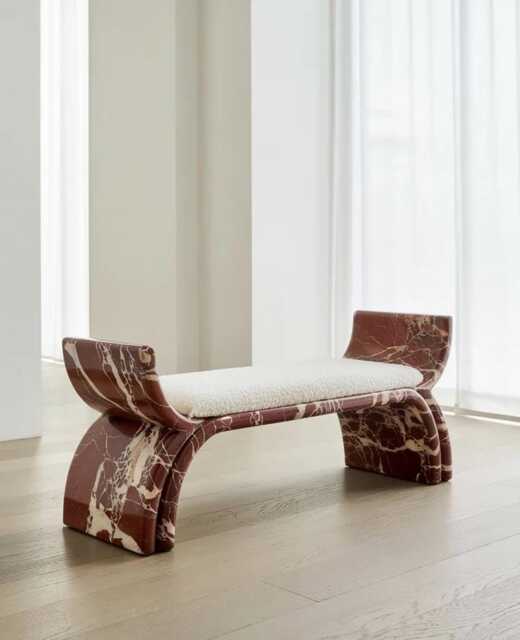 Marble Bench Modern Minimalist Stone Seating For Living Room Or Entryway Home Furniture