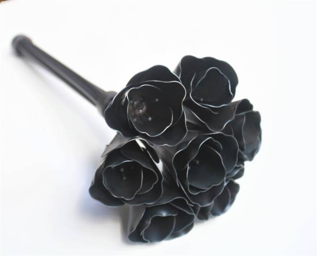 Metal Tulip Bouquet, Wedding 11Th Anniversary, Memorial Flowers - image 1